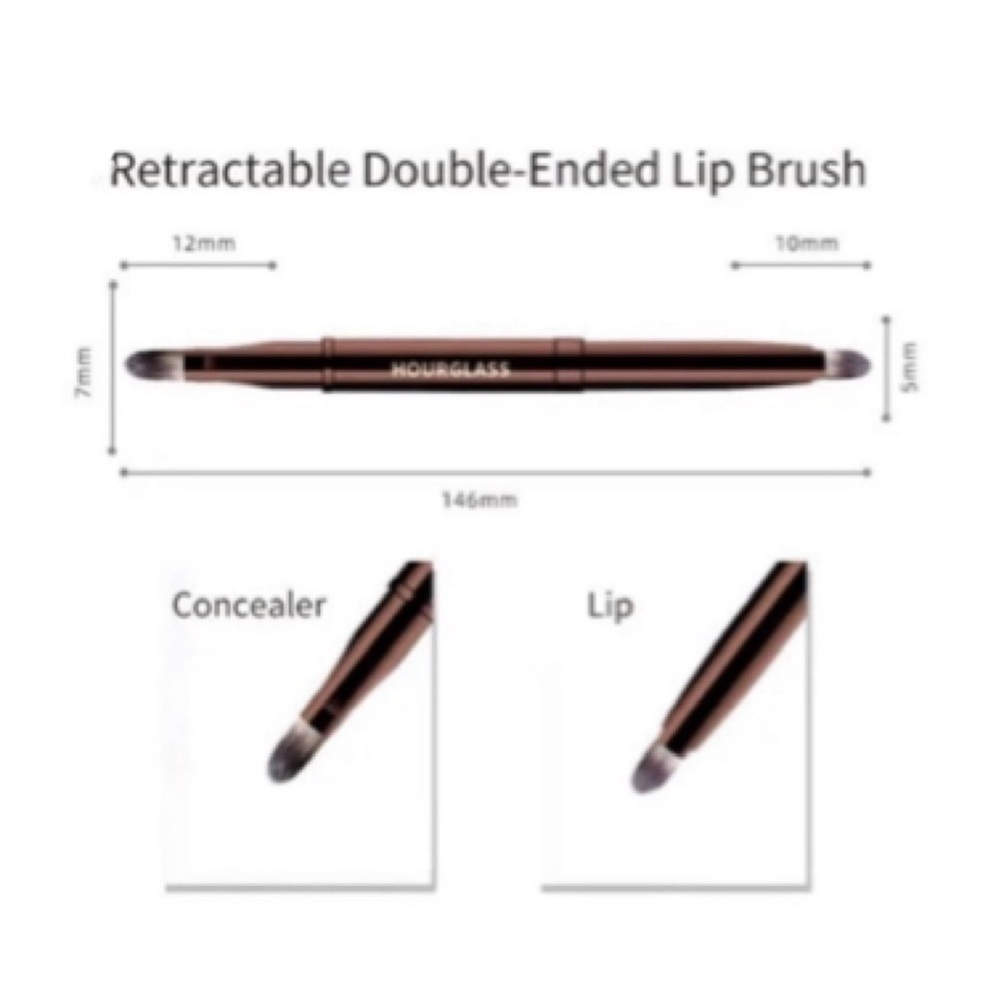 HOURGLASS Retractable Double Ended Lip Makeup Brush  ~NEW~  In Box - Picture 7 of 9
